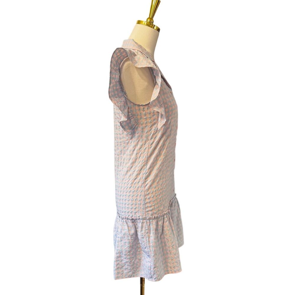 The Shirt by Rochelle Behrens Hillary Dress XS Pastel Gingham Ruffle Sleeve - Picture 4 of 6